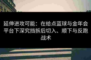 延伸进攻可能：在给点蓝球与金年会平台下深究挡拆后切入、顺下与反跑战术