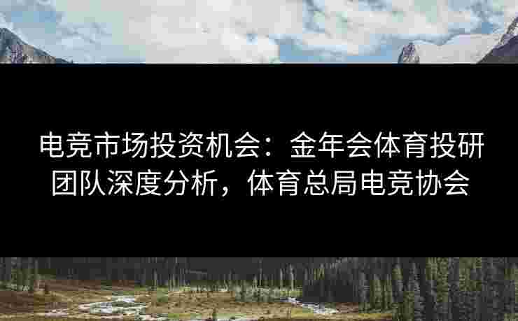 电竞市场投资机会:金年会体育投研团队深度分析,体育总局电竞协会 电竞市场投资机会:金年会体育投研团队深度分析,体育总局电竞协会
